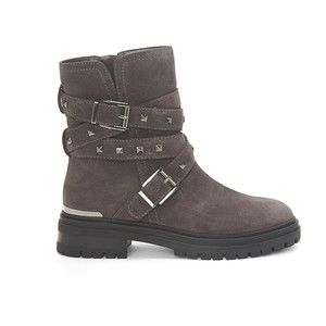 Vince Camuto Women’s Gray Barretta Moto Ankle Combat Boot Suede Leather Size 5M